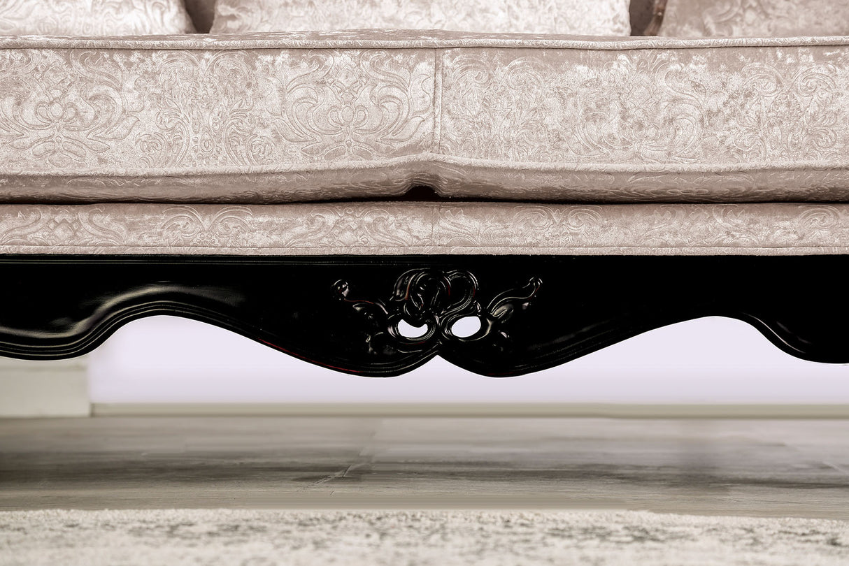 Acapulco Black/Off-White Loveseat from Furniture of America - Luna Furniture