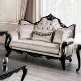 Acapulco Black/Off-White Loveseat from Furniture of America - Luna Furniture