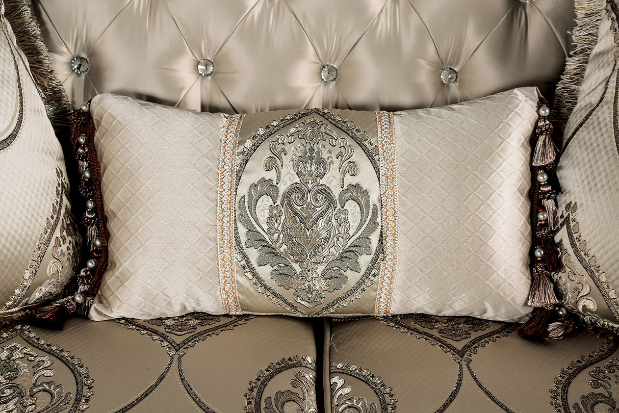 Veracruz Dark Cherry/Beige Sofa from Furniture of America - Luna Furniture