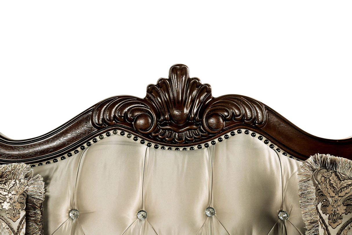 Veracruz Dark Cherry/Beige Sofa from Furniture of America - Luna Furniture
