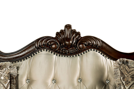 Veracruz Dark Cherry/Beige Sofa from Furniture of America - Luna Furniture