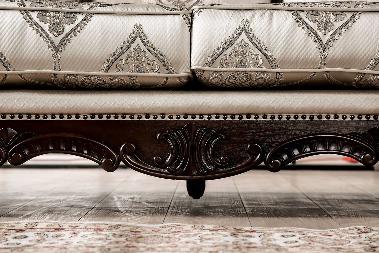 Veracruz Dark Cherry/Beige Sofa from Furniture of America - Luna Furniture
