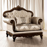 Veracruz Dark Cherry/Beige Chair from Furniture of America - Luna Furniture