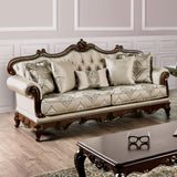 Veracruz Dark Cherry/Beige Sofa from Furniture of America - Luna Furniture