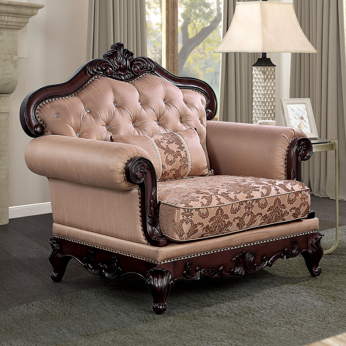 Veracruz Dark Cherry/Light Brown Chair from Furniture of America - Luna Furniture