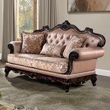 Veracruz Dark Cherry/Light Brown Loveseat from Furniture of America - Luna Furniture