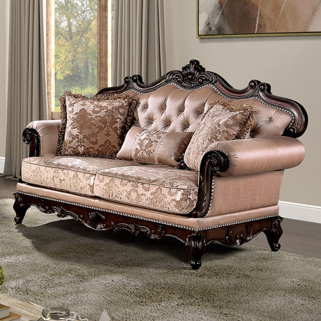 Veracruz Dark Cherry/Light Brown Loveseat from Furniture of America - Luna Furniture