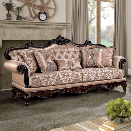 Veracruz Dark Cherry/Light Brown Sofa from Furniture of America - Luna Furniture
