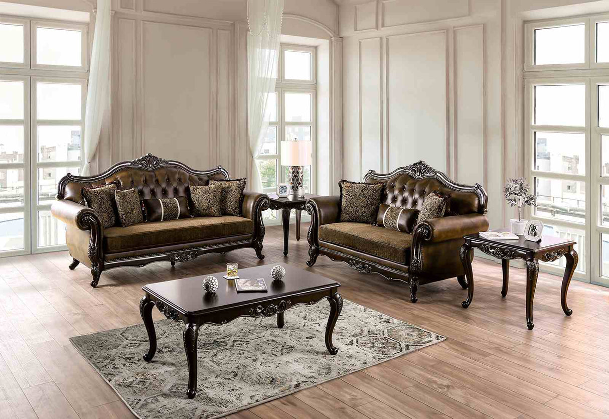 Ensenada Dark Cherry/Brown Chair from Furniture of America - Luna Furniture