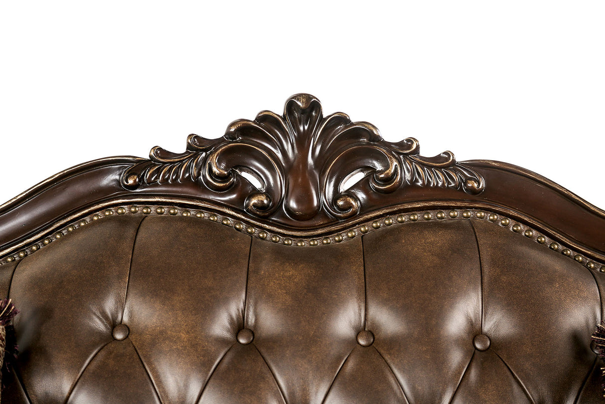 Ensenada Dark Cherry/Brown Sofa from Furniture of America - Luna Furniture