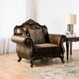 Ensenada Dark Cherry/Brown Chair from Furniture of America - Luna Furniture