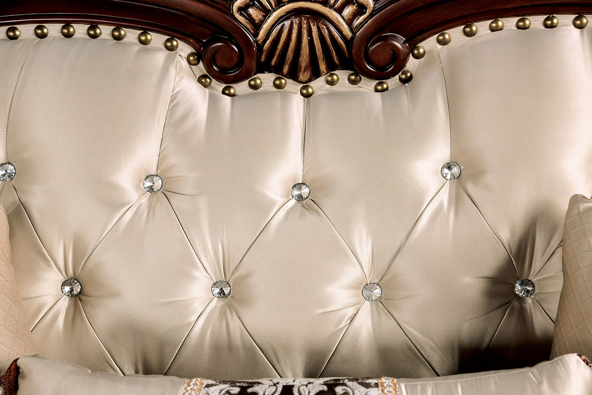Yucatan Dark Cherry/Beige Traditional Living Room Set from Furniture of America - Luna Furniture