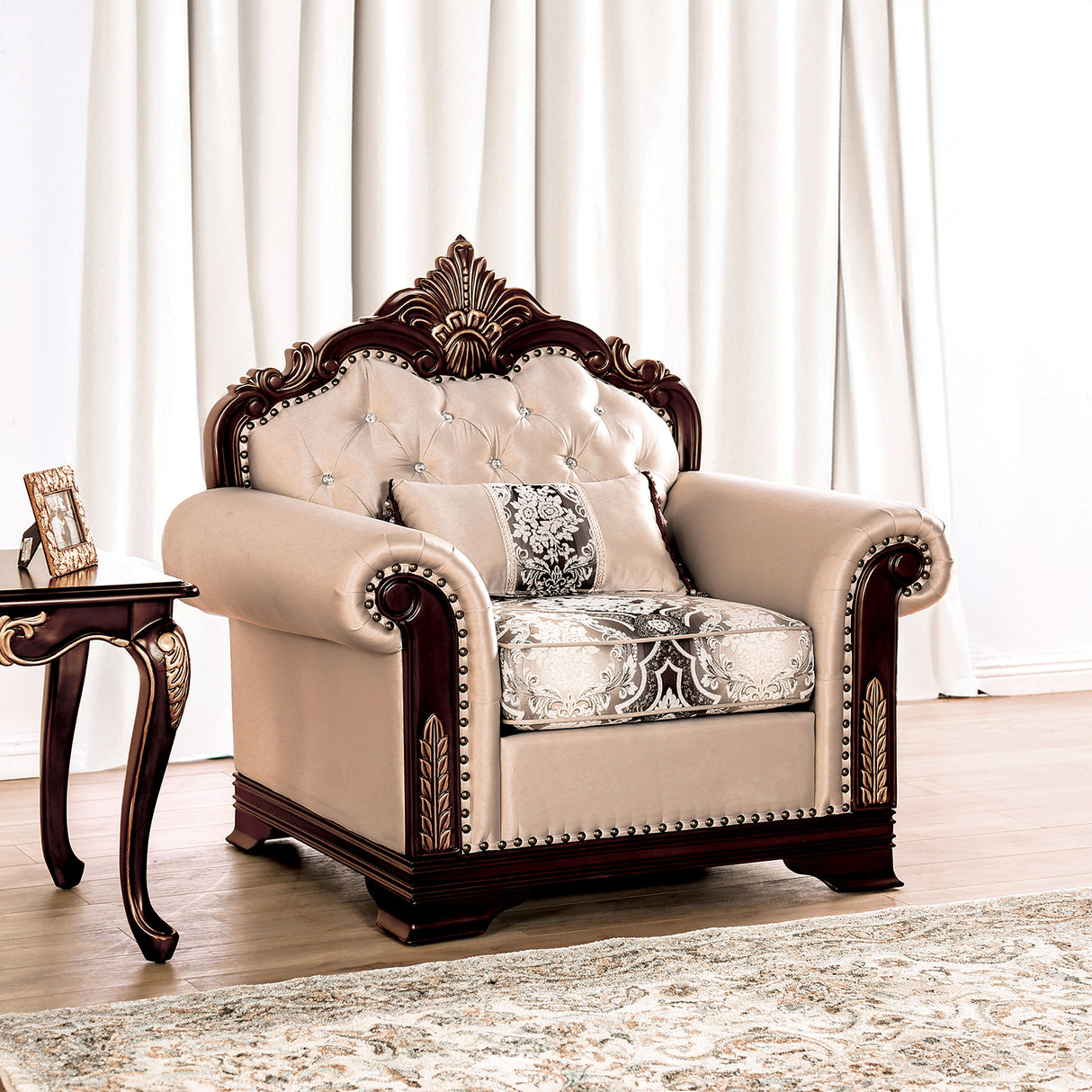 Yucatan Dark Cherry/Beige Traditional Living Room Set from Furniture of America - Luna Furniture