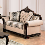 Yucatan Dark Cherry/Beige Traditional Living Room Set from Furniture of America - Luna Furniture