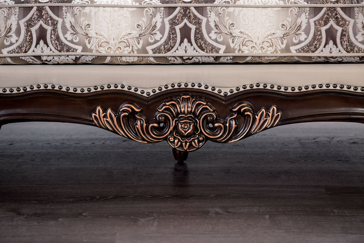 Palencia Dark Cherry/Beige Loveseat from Furniture of America - Luna Furniture