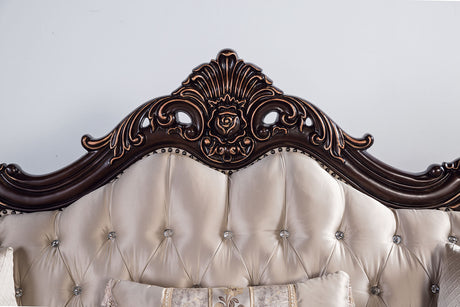 Palencia Dark Cherry/Beige Sofa from Furniture of America - Luna Furniture