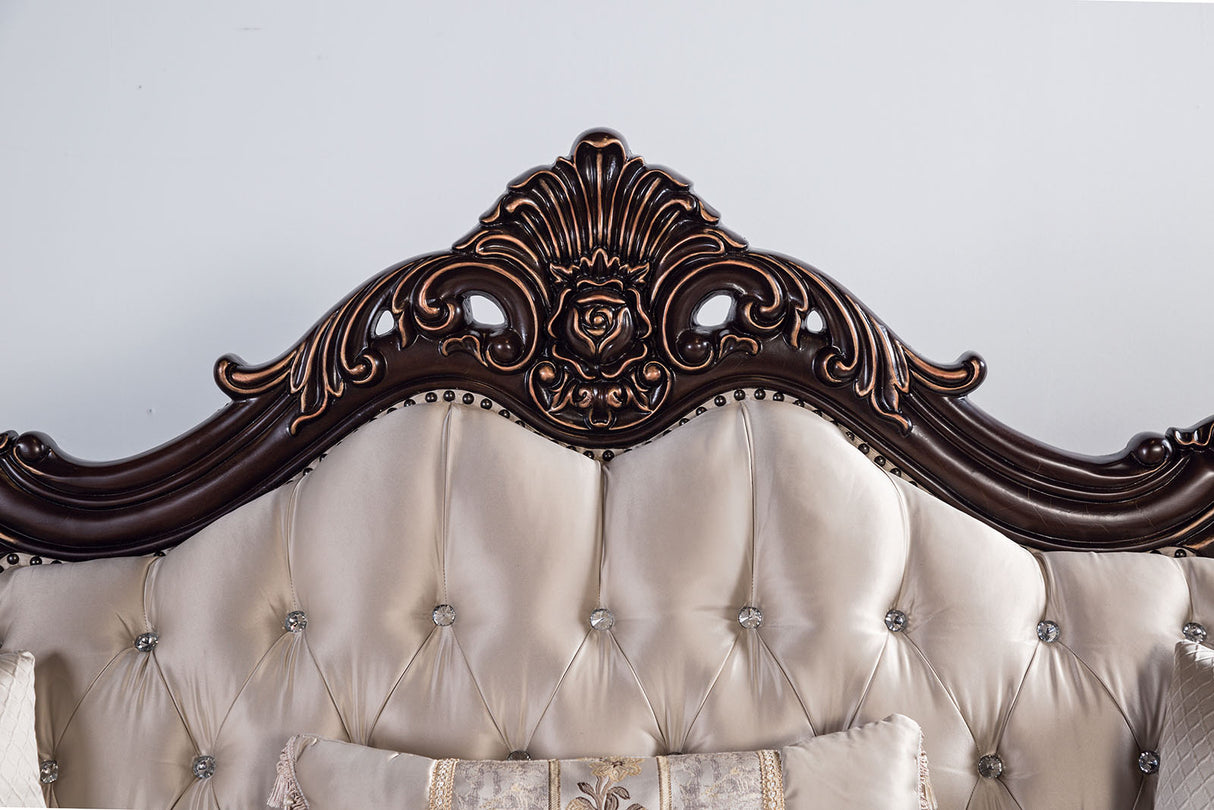 Palencia Dark Cherry/Beige Loveseat from Furniture of America - Luna Furniture