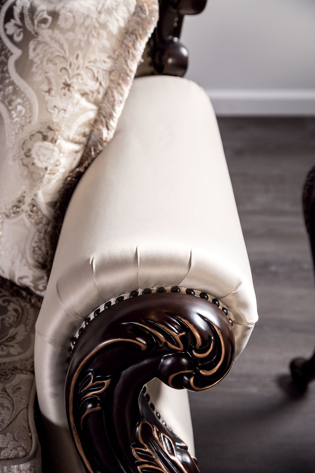 Palencia Dark Cherry/Beige Chair from Furniture of America - Luna Furniture