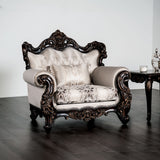 Palencia Dark Cherry/Beige Chair from Furniture of America - Luna Furniture