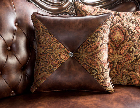 Palencia Dark Cherry/Brown Sofa from Furniture of America - Luna Furniture