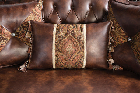 Palencia Dark Cherry/Brown Loveseat from Furniture of America - Luna Furniture