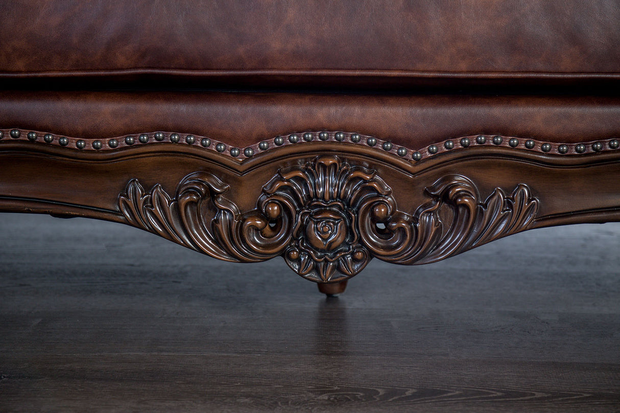 Palencia Dark Cherry/Brown Sofa from Furniture of America - Luna Furniture