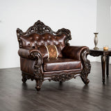 Palencia Dark Cherry/Brown Chair from Furniture of America - Luna Furniture