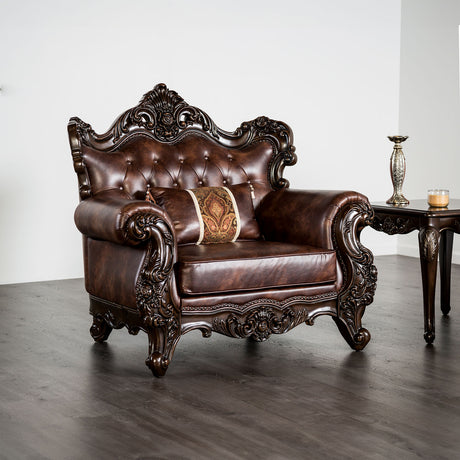 Palencia Dark Cherry/Brown Chair from Furniture of America - Luna Furniture