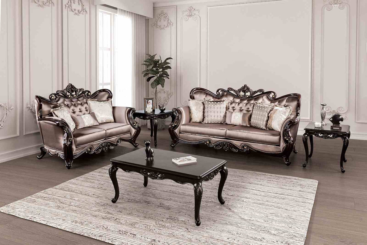 Albacete Dark Cherry/Brown Chair from Furniture of America - Luna Furniture