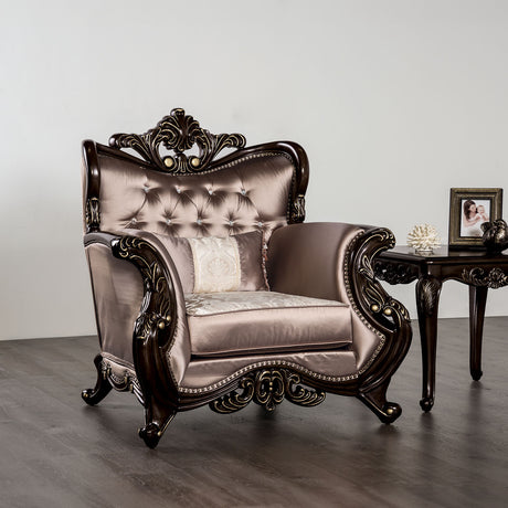 Albacete Dark Cherry/Brown Chair from Furniture of America - Luna Furniture