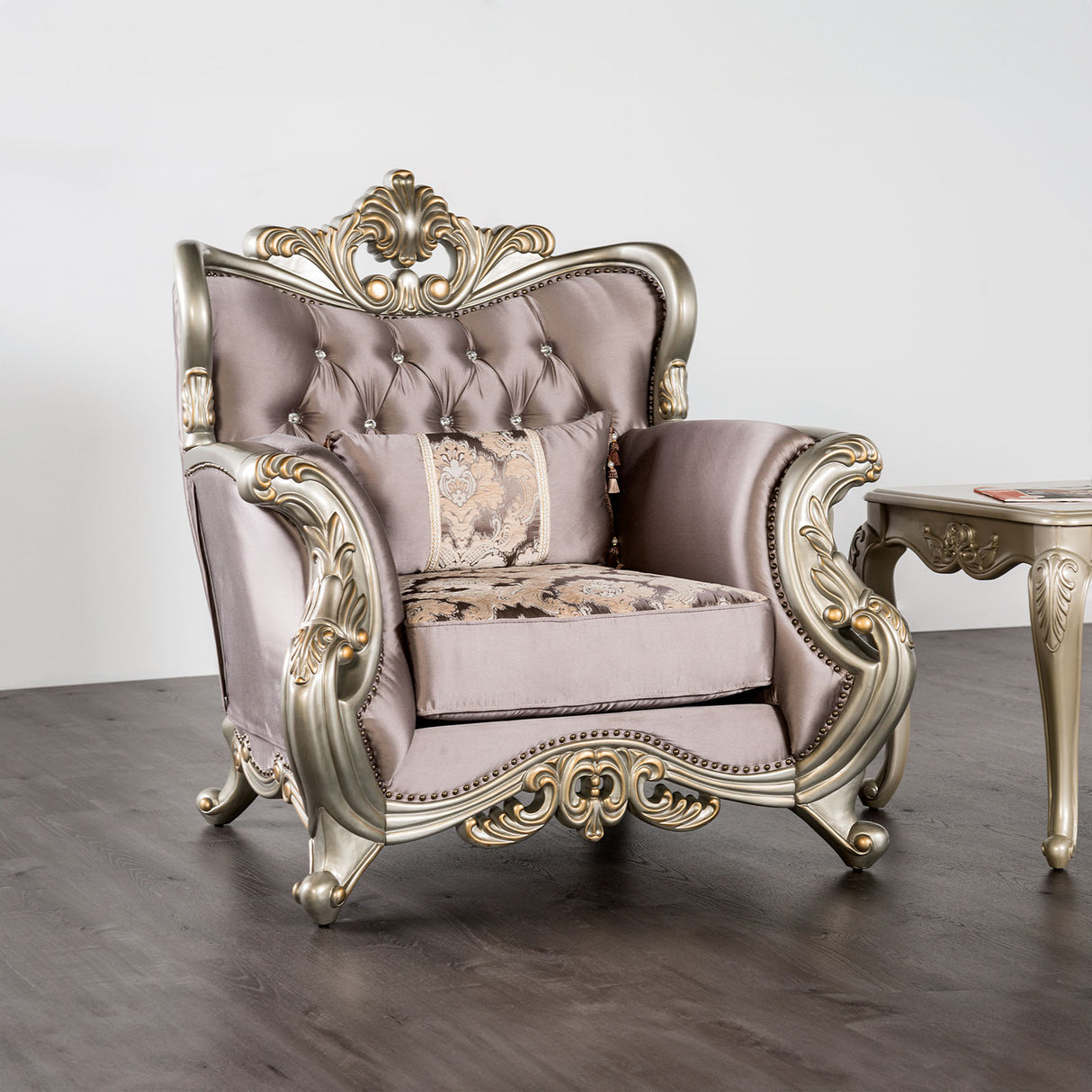 Albacete Champagne/Purple Chair from Furniture of America - Luna Furniture