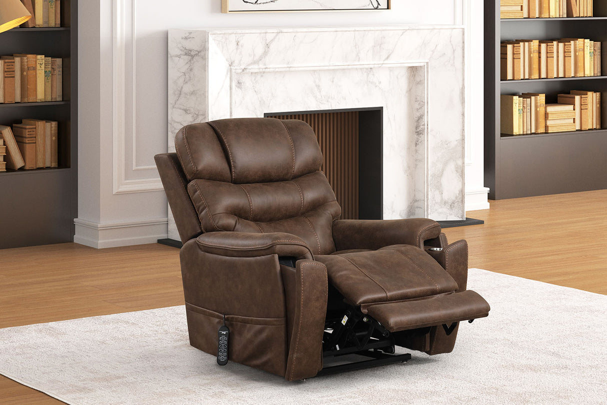 Guinevra Walnut Lift Chair from Furniture of America - Luna Furniture