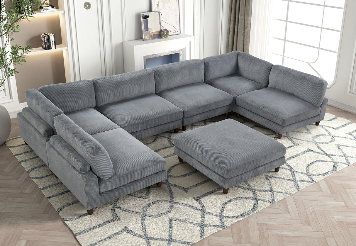 Dagenham Gray Sectional [ A ] from Furniture of America - Luna Furniture