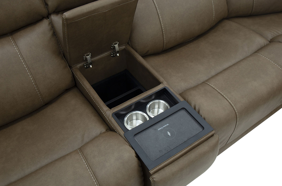 Orpheus Brown Power Sectional from Furniture of America - Luna Furniture