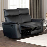 Bienne Black Loveseat Manual Recliner from Furniture of America - Luna Furniture
