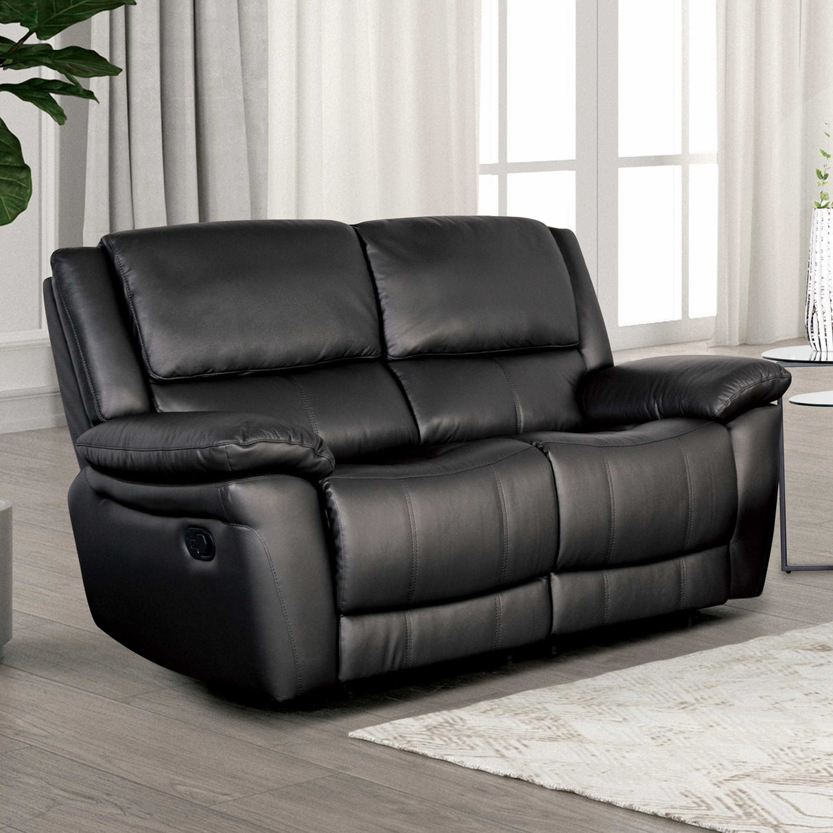 Glarus Black Transitional Reclining Living Room Set from Furniture of America - Luna Furniture
