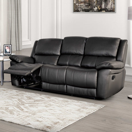 Glarus Black Sofa Manual Recliner from Furniture of America - Luna Furniture