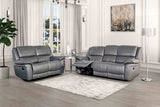 Glarus Dark Gray Sofa Manual Recliner from Furniture of America - Luna Furniture