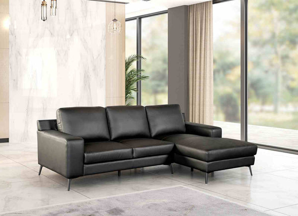 Stordal Black Sectional with Right Chaise