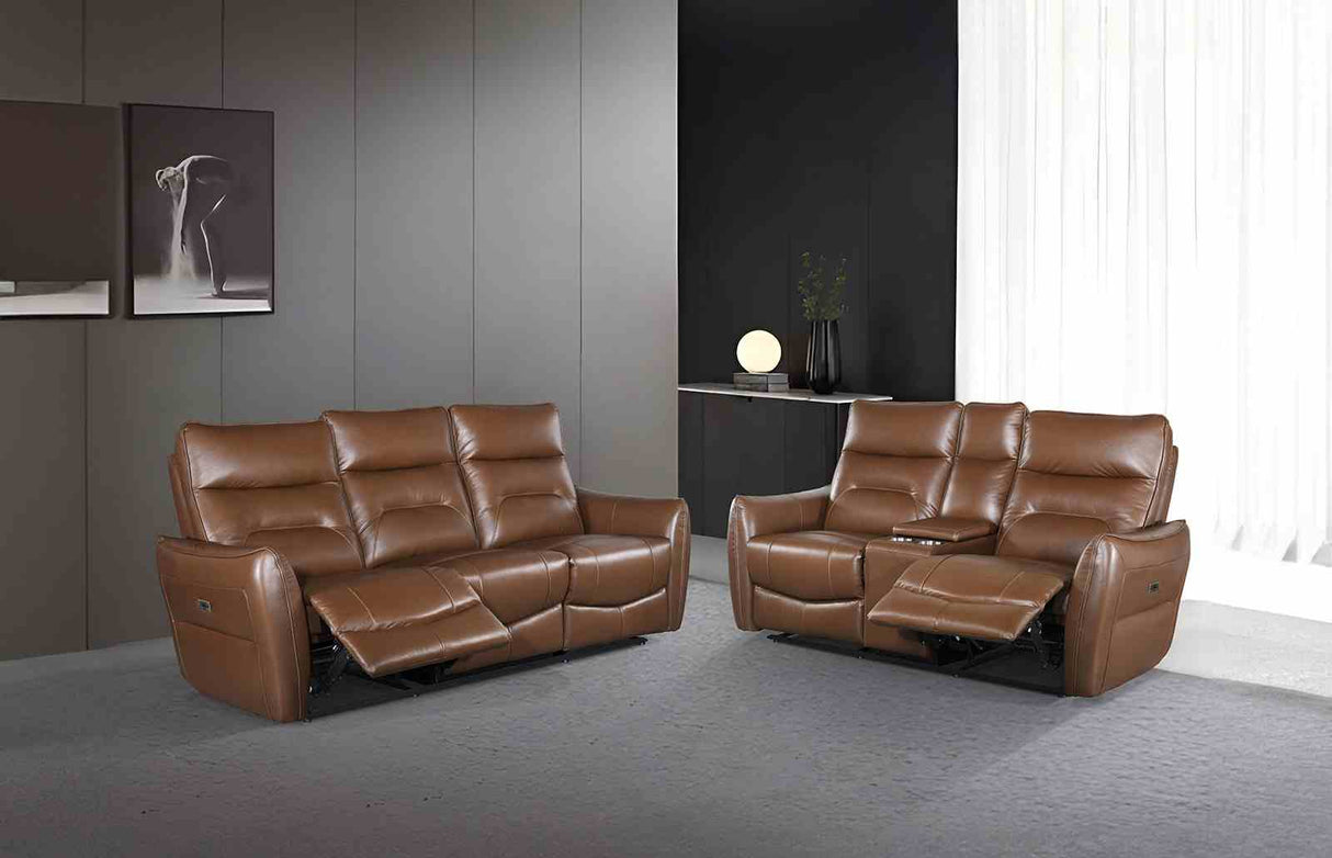 Terentius Caramel Brown Power Loveseat from Furniture of America - Luna Furniture