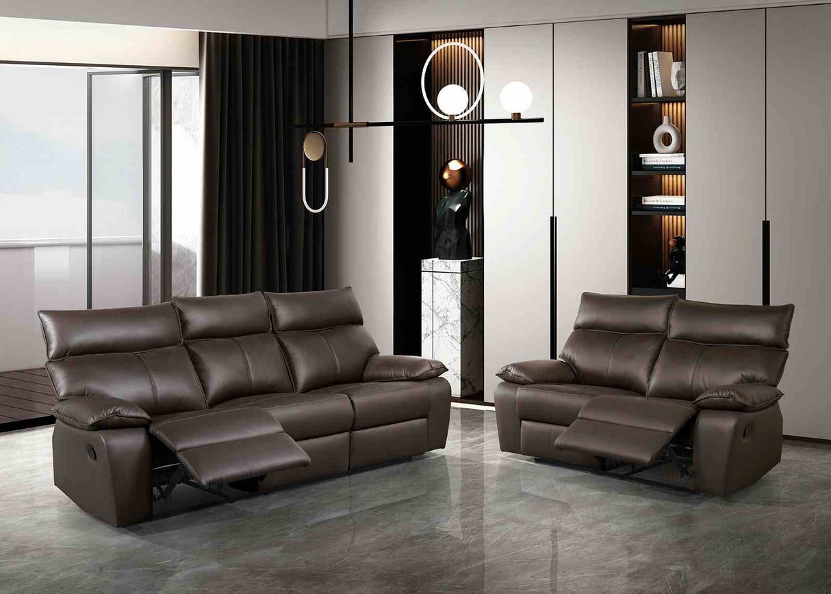 Onoria Brown Manual Recline Loveseat from Furniture of America - Luna Furniture
