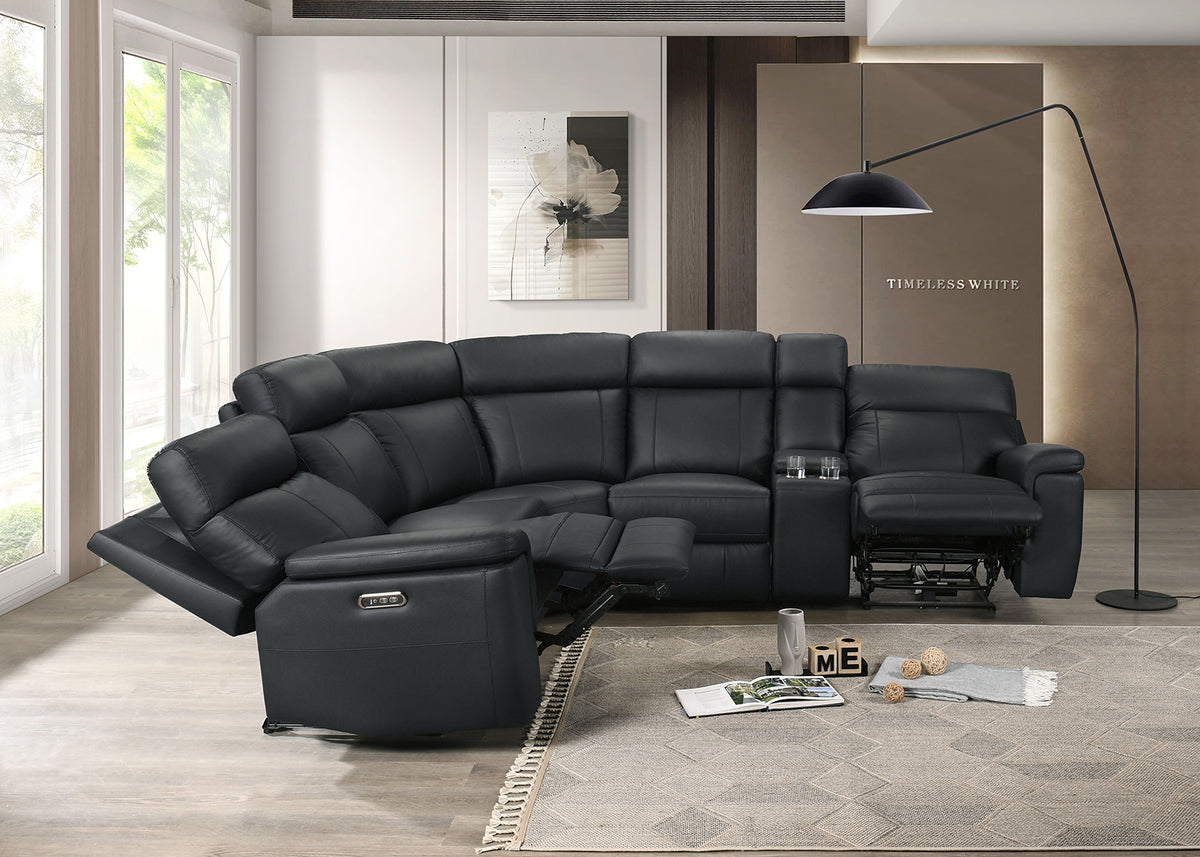 Oliverus Black Power Sectional from Furniture of America - Luna Furniture
