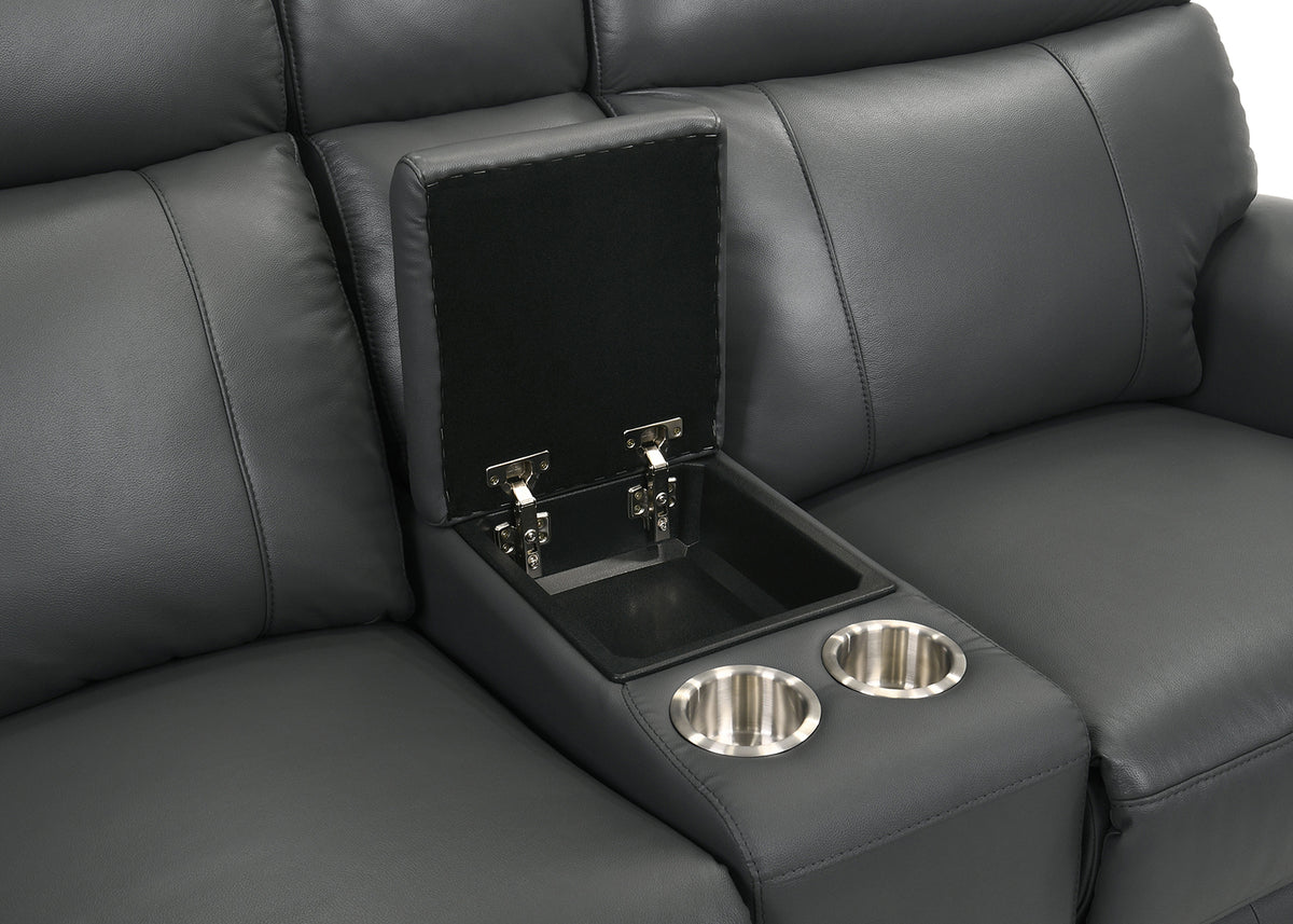 Oliverus Dark Gray Power Sectional from Furniture of America - Luna Furniture