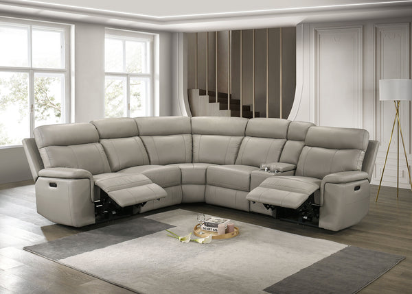Oliverus Taupe Power Sectional