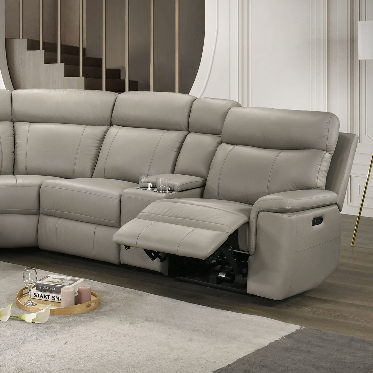 Oliverus Taupe Power Sectional from Furniture of America - Luna Furniture