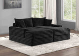 Tavedestrand Black Double Chaise Sofa from Furniture of America - Luna Furniture
