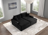 Tavedestrand Black Double Chaise Sofa from Furniture of America - Luna Furniture
