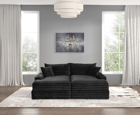 Tavedestrand Black Double Chaise Sofa from Furniture of America - Luna Furniture