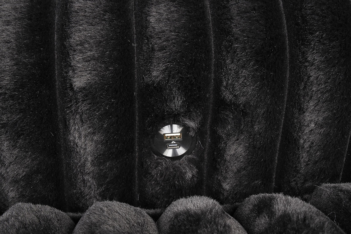 Tavedestrand Black Double Chaise Sofa from Furniture of America - Luna Furniture