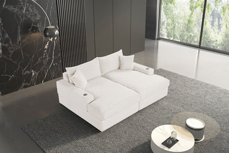 Tavedestrand White Double Chaise Sofa from Furniture of America - Luna Furniture